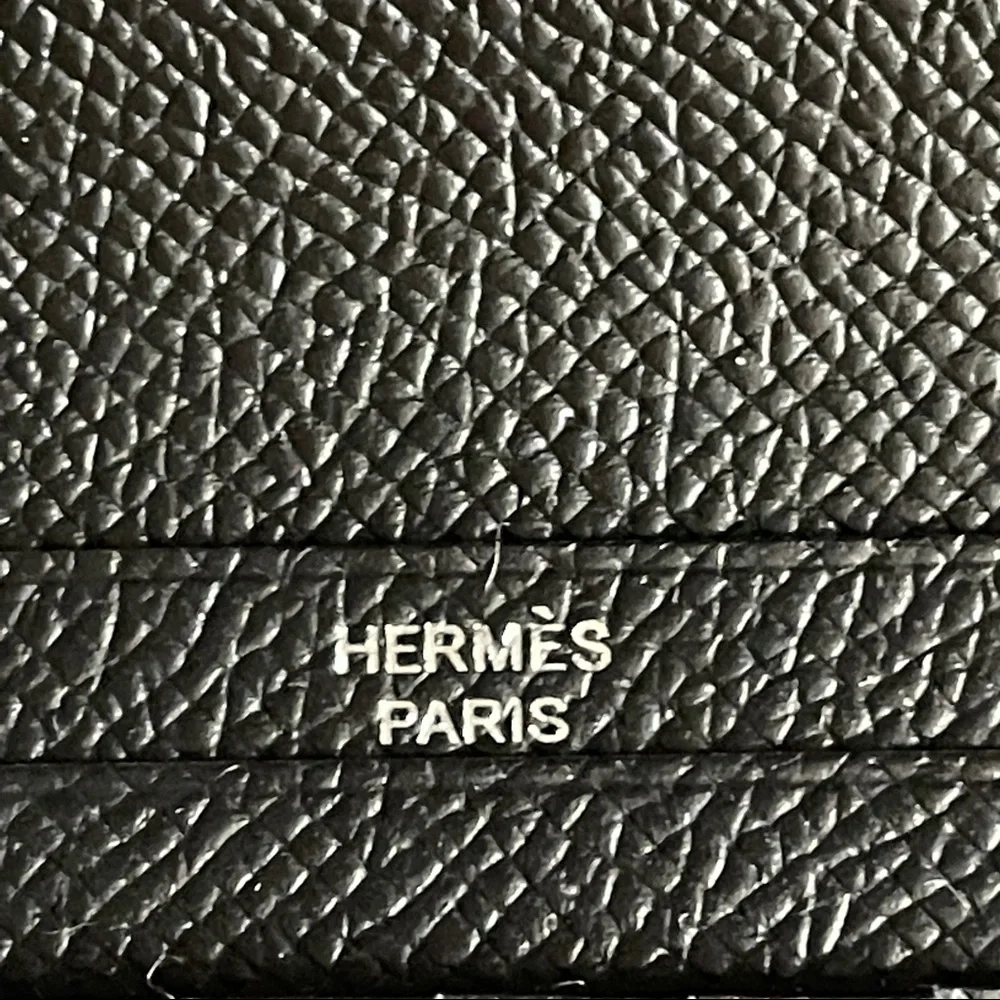 New Hermès So Black Bearn Compact monochrome Wallet